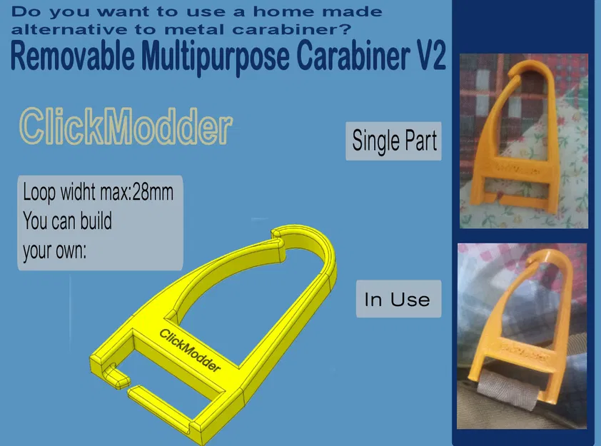 Carabiner đa năng tháo rời V2 (Removable Multipurpose Carabiner V2) - Image 1