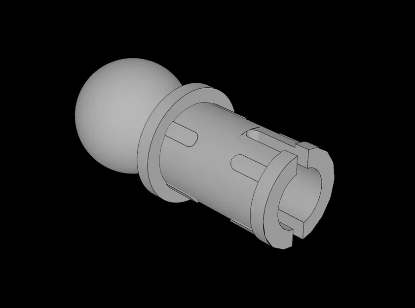 Lego Compatible (66906.dat) Technic Pin Towball with Friction - Image 1