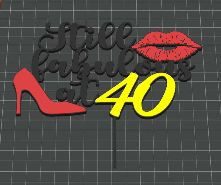 Cake Topper 3D sinh nhật 40 tuổi – Still Fabulous at 40 - Image 1