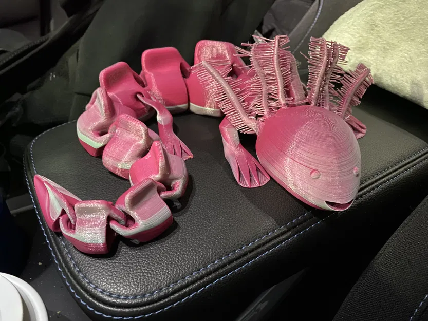 Axolotl Khớp Nối (Articulated) với Mang Lông Mịn (Fuzzy Gills) - Image 1