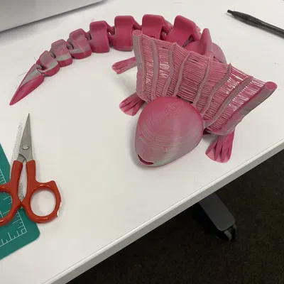 Axolotl Khớp Nối (Articulated) với Mang Lông Mịn (Fuzzy Gills)