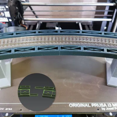 Cầu dầm thép modular Märklin H0 Rail-C R3 30° (nhiều phần, cắm ráp)