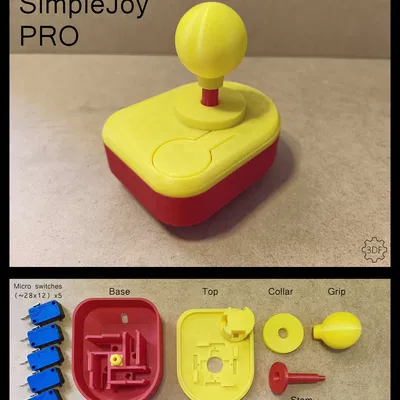 Simplejoy - PRO – Joystick retro gọn nhẹ, print-in-place, lắp click-together