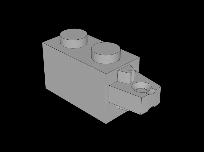 Gạch bản lề LEGO (30541.dat) 1x2 khóa, 1 ngón đơn ngang - Image 1