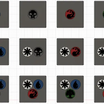 Bộ sưu tập nắp phối màu cho hộp Commander MTG nam châm, cửa sổ toploader