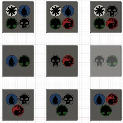 Bộ sưu tập nắp phối màu cho hộp Commander MTG nam châm, cửa sổ toploader