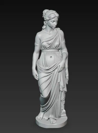 Tượng cô gái trẻ xinh đẹp phong cách Hy Lạp 3 - Image 2