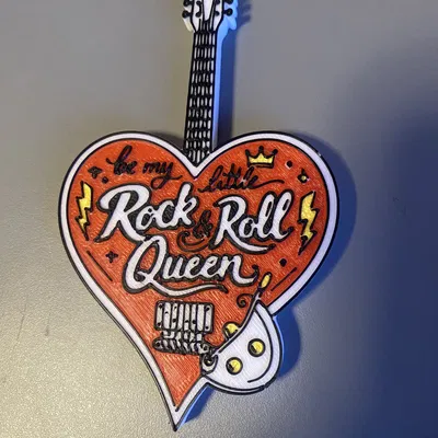 Rock & Roll Queen: Bộ Khay Trang Sức & Móc Khóa Guitar Trái Tim