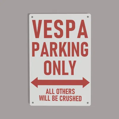 Biển Trang Trí Tường Vespa Parking Only - Logo Poster Cổ Điển