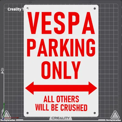 Biển Trang Trí Tường Vespa Parking Only - Logo Poster Cổ Điển