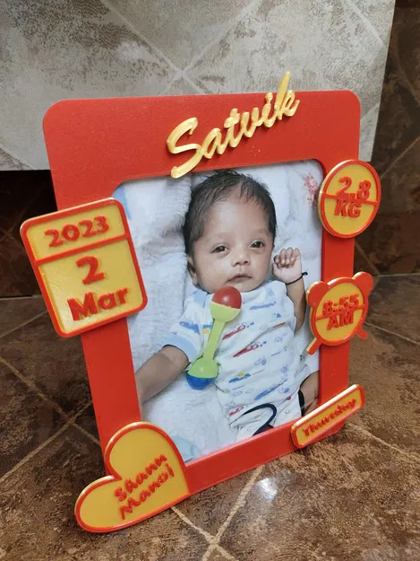 Khung ảnh cá nhân hoá STL – Thông tin bé sơ sinh / Quà tặng cặp đôi - Image 4