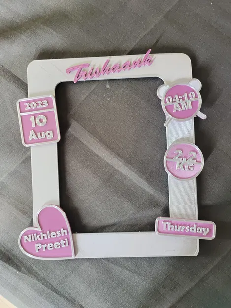 Khung ảnh cá nhân hoá STL – Thông tin bé sơ sinh / Quà tặng cặp đôi - Image 5