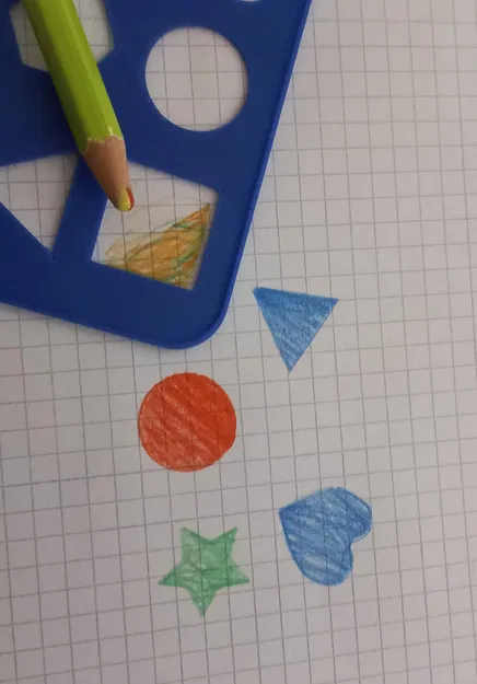 Stencil tô màu – hình khối đơn giản - Image 2