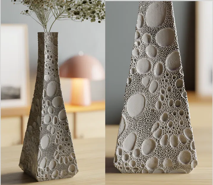 Max displace vase: moon (Bình hoa displacement – Moon) - Image 1