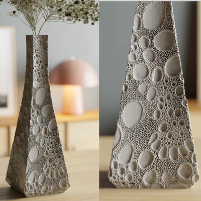 Max displace vase: moon (Bình hoa displacement – Moon)