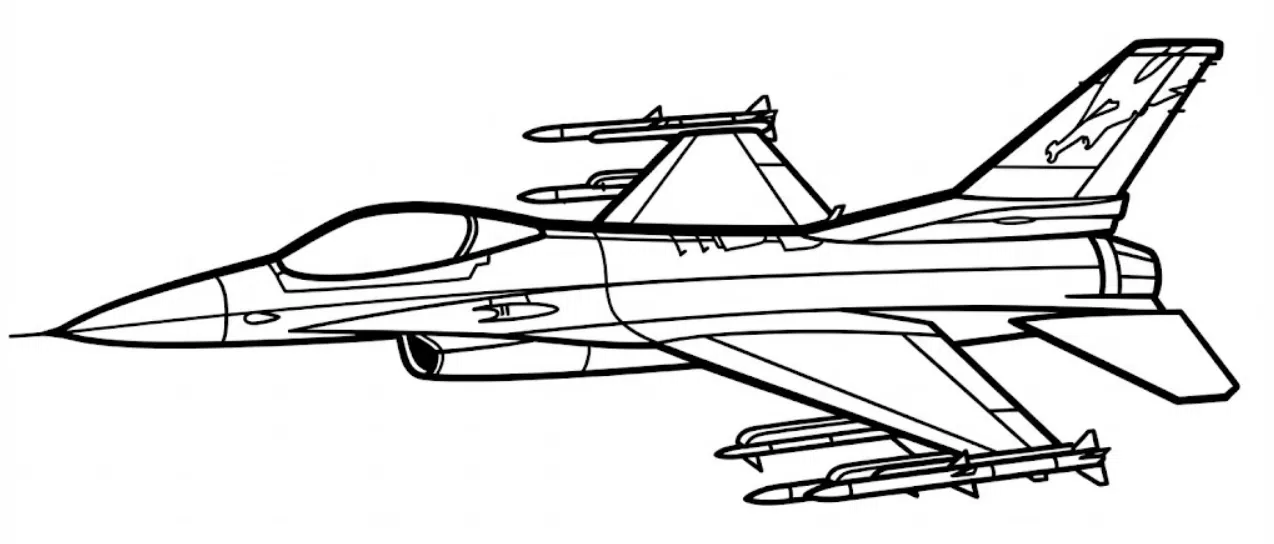 Tranh Treo Tường Silhouette General Dynamics F-16 Fighting Falcon - Image 3