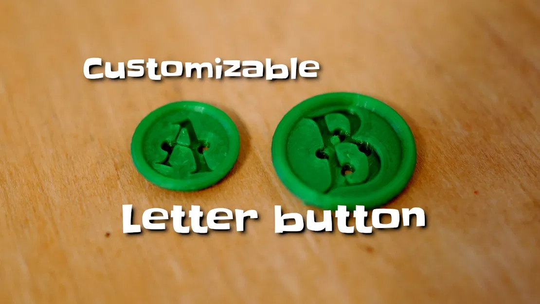 Nút áo chữ cái tùy biến (Customizable letter button) - Image 1