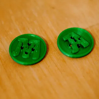 Nút áo chữ cái tùy biến (Customizable letter button)