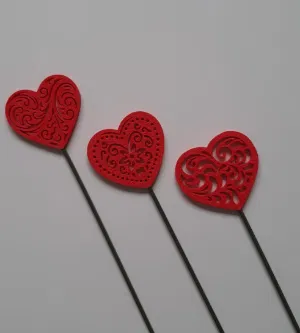 Trang trí cây ngày Valentine, que cắm hoa (Flower picks) - Image 2