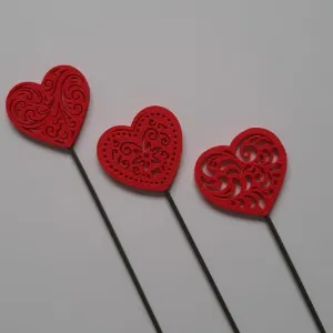 Trang trí cây ngày Valentine, que cắm hoa (Flower picks)