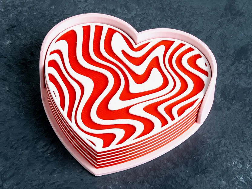 Bộ Lót Ly Ảo Giác Trái Tim (Heart Illusion Coasters) - Image 3