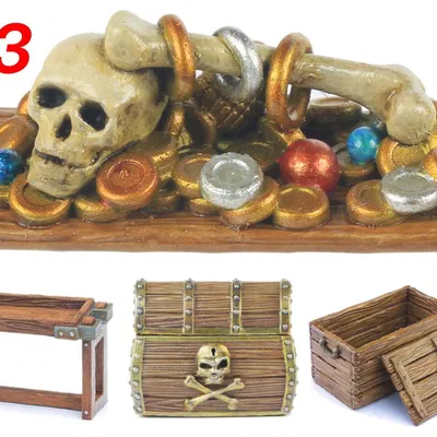 Module Rương Kho Báu Cướp Biển 3: Đồng Vàng, Đầu Lâu, Ngọc Trai… (Set #6)