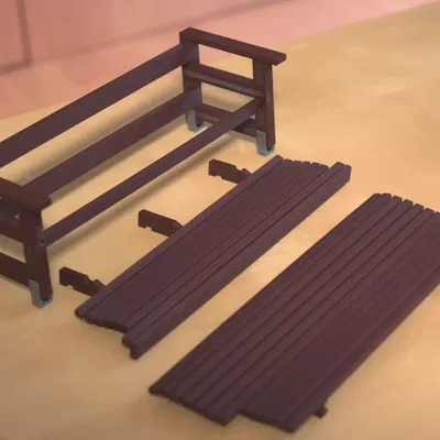 Băng ghế sân vườn thật tỉ lệ 1:10