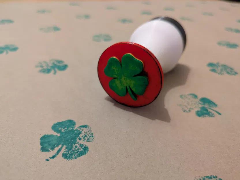 Đầu khuôn đóng xà phòng hình cỏ bốn lá (Four-leaf clover Soap Stamp Head) - Image 1