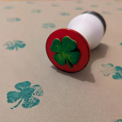 Đầu khuôn đóng xà phòng hình cỏ bốn lá (Four-leaf clover Soap Stamp Head)