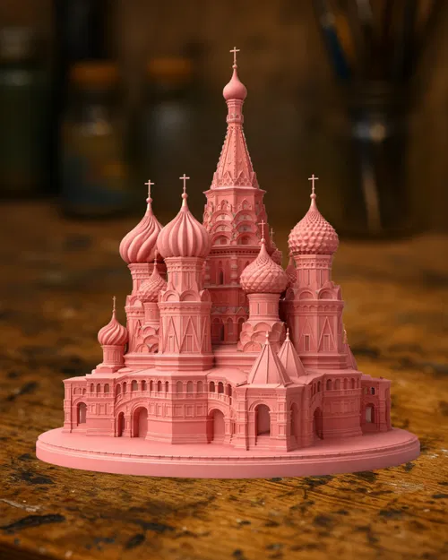 Nhà thờ St. Basil — Biểu tượng Moscow, mô hình nhà thờ Chính Thống Nga mái vòm củ hành - Image 1