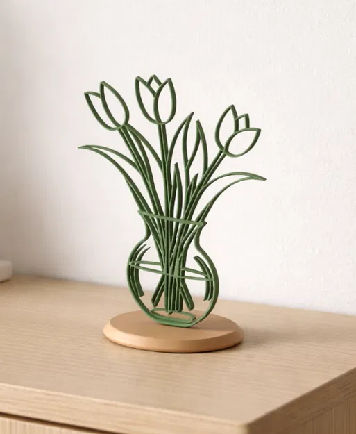 Bình Hoa Tulip Tối Giản (Tulip Vase) In 3D - Image 1