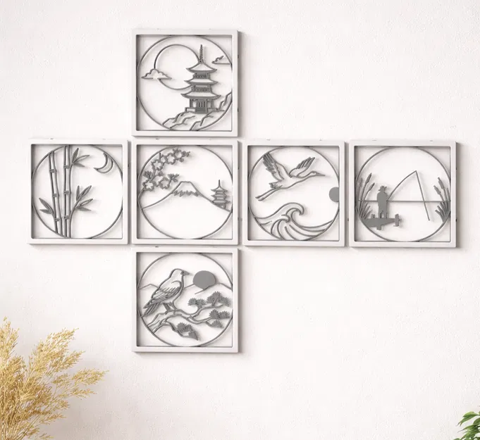 Bộ Tranh Treo Tường Phong Cách Nhật (6 Tấm) - Image 1
