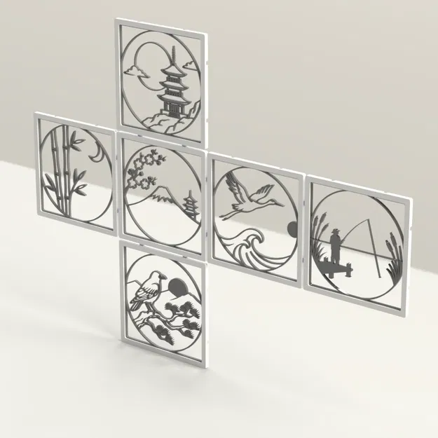 Bộ Tranh Treo Tường Phong Cách Nhật (6 Tấm) - Image 2