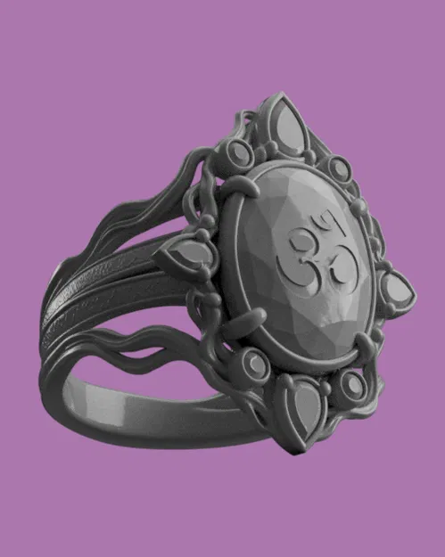 Nhẫn Om (Om Ring) – Trang sức tâm linh in 3D - Image 1