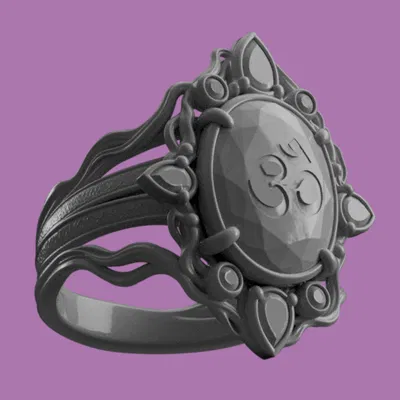Nhẫn Om (Om Ring) – Trang sức tâm linh in 3D