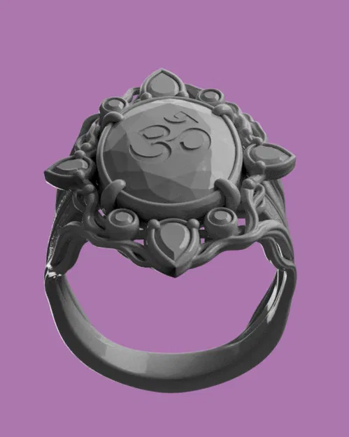 Nhẫn Om (Om Ring) – Trang sức tâm linh in 3D - Image 2