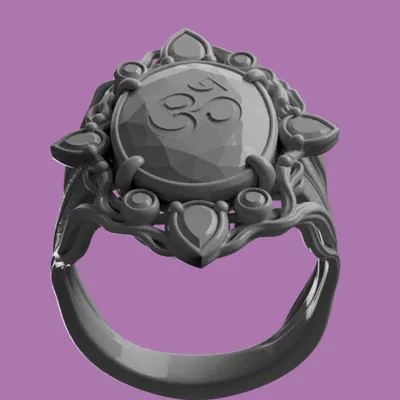 Nhẫn Om (Om Ring) – Trang sức tâm linh in 3D