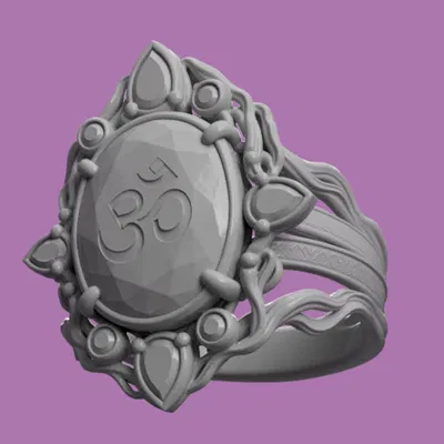 Nhẫn Om (Om Ring) – Trang sức tâm linh in 3D