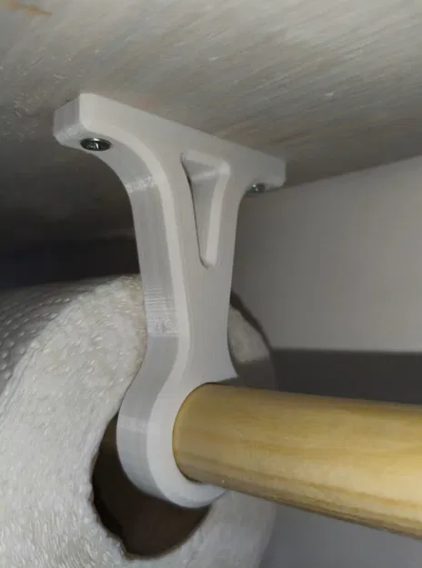 Thanh treo đồ bếp & giá treo khăn giấy dùng cán chổi gỗ - Image 3