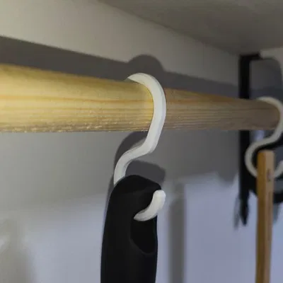 Thanh treo đồ bếp & giá treo khăn giấy dùng cán chổi gỗ