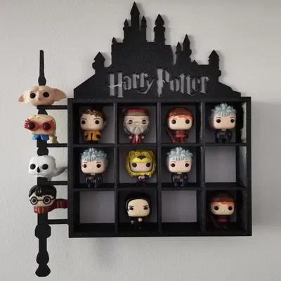 Kệ/Stand trưng bày Harry Potter Funko Pop Kinder Joy kèm đũa phép