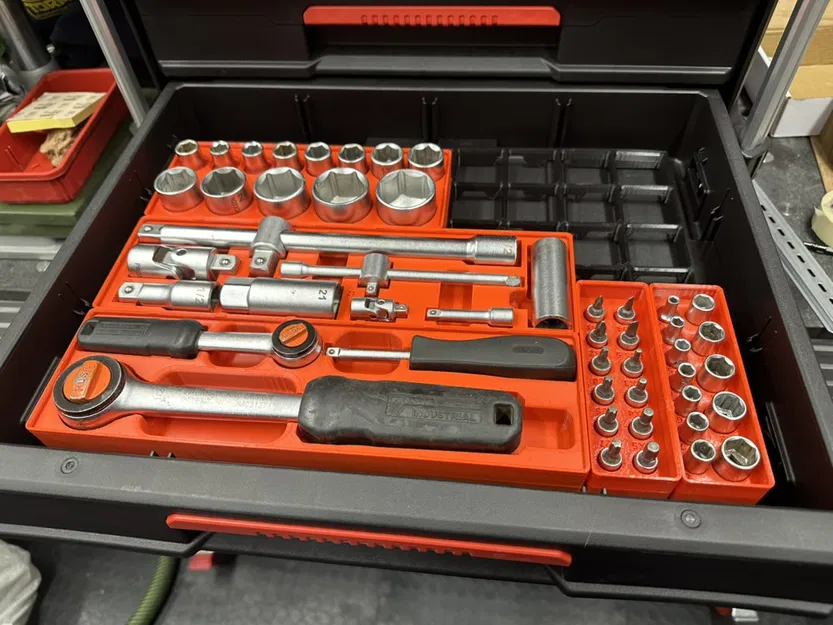 Insert Gridfinity cho bộ tuýp Proxxon (Proxxon Socket Set Gridfinity Inserts) - Image 1