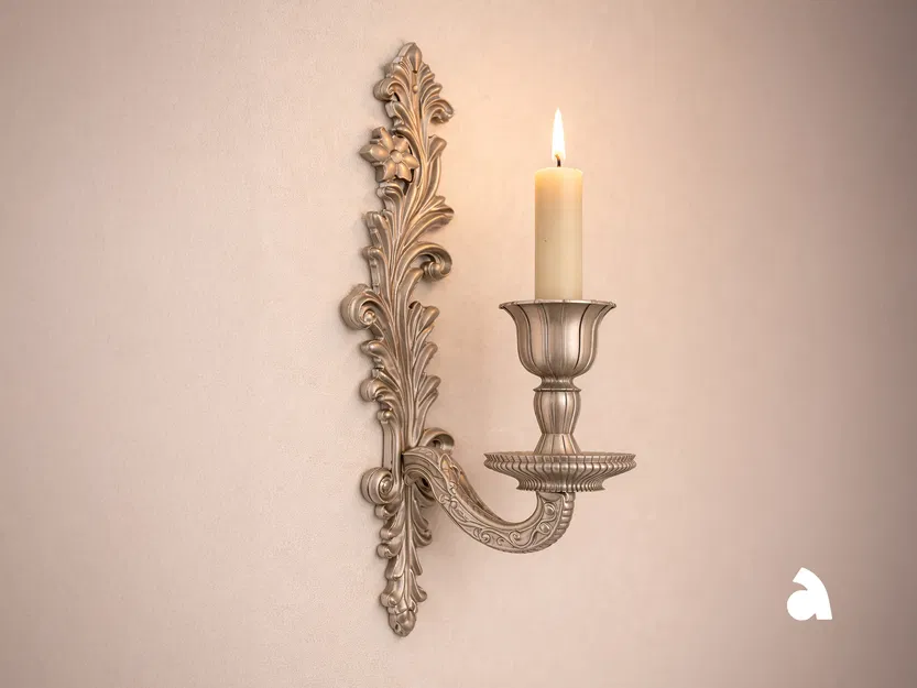 Chân Nến Treo Tường Rococo Cổ Điển (Classic Rococo Wall Candle Holder) - Image 1
