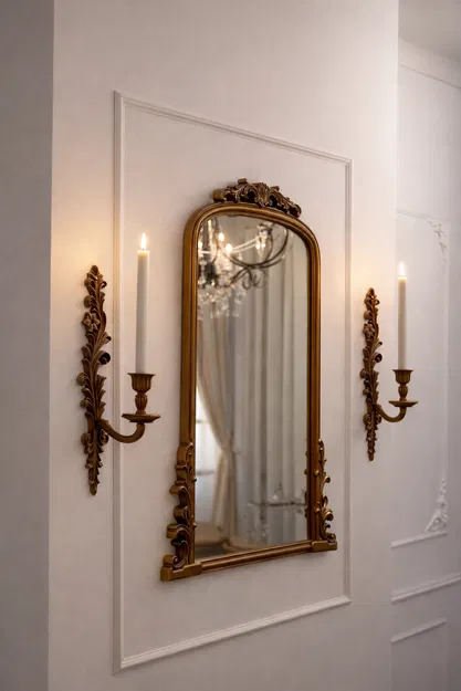 Chân Nến Treo Tường Rococo Cổ Điển (Classic Rococo Wall Candle Holder) - Image 3