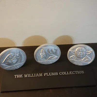 Star Wars Medallion's – Bộ 3 huy chương (Yoda, Darth Vader, Obi-Wan) bản replica