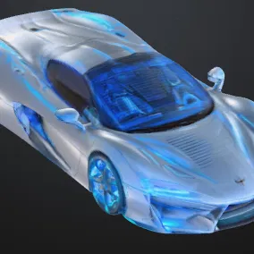 Xe Hơi Tương Lai Low Poly Print-in-Place