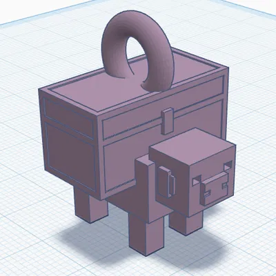 Mặt dây chuyền Heo Minecraft Dungeons đeo rương (Piggy Bank)