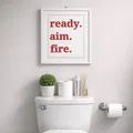 Bảng Treo Nhà Tắm Hài Hước 1 “Ready, Aim, Fire” - Thumbnail 1