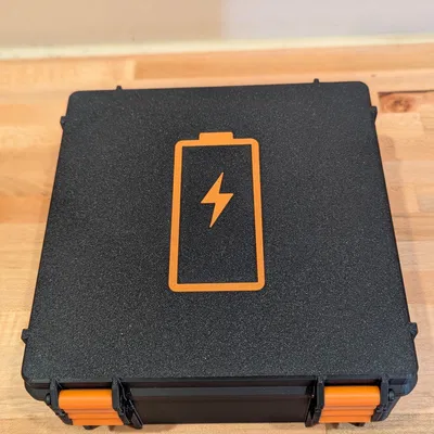 Nắp hộp pin Gridfinity có logo pin inlay