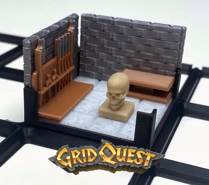 GridQuest SKELETON Meeple (The Gridfinity Game) – Meeple đầu lâu 1x1 - Image 1